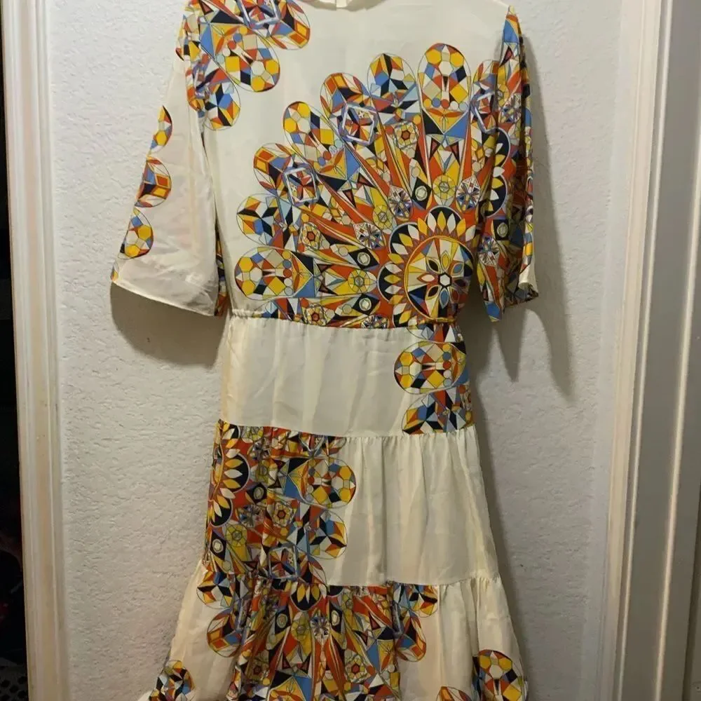 Tory Burch Arabella Psychedelic Silk Dress Sz small